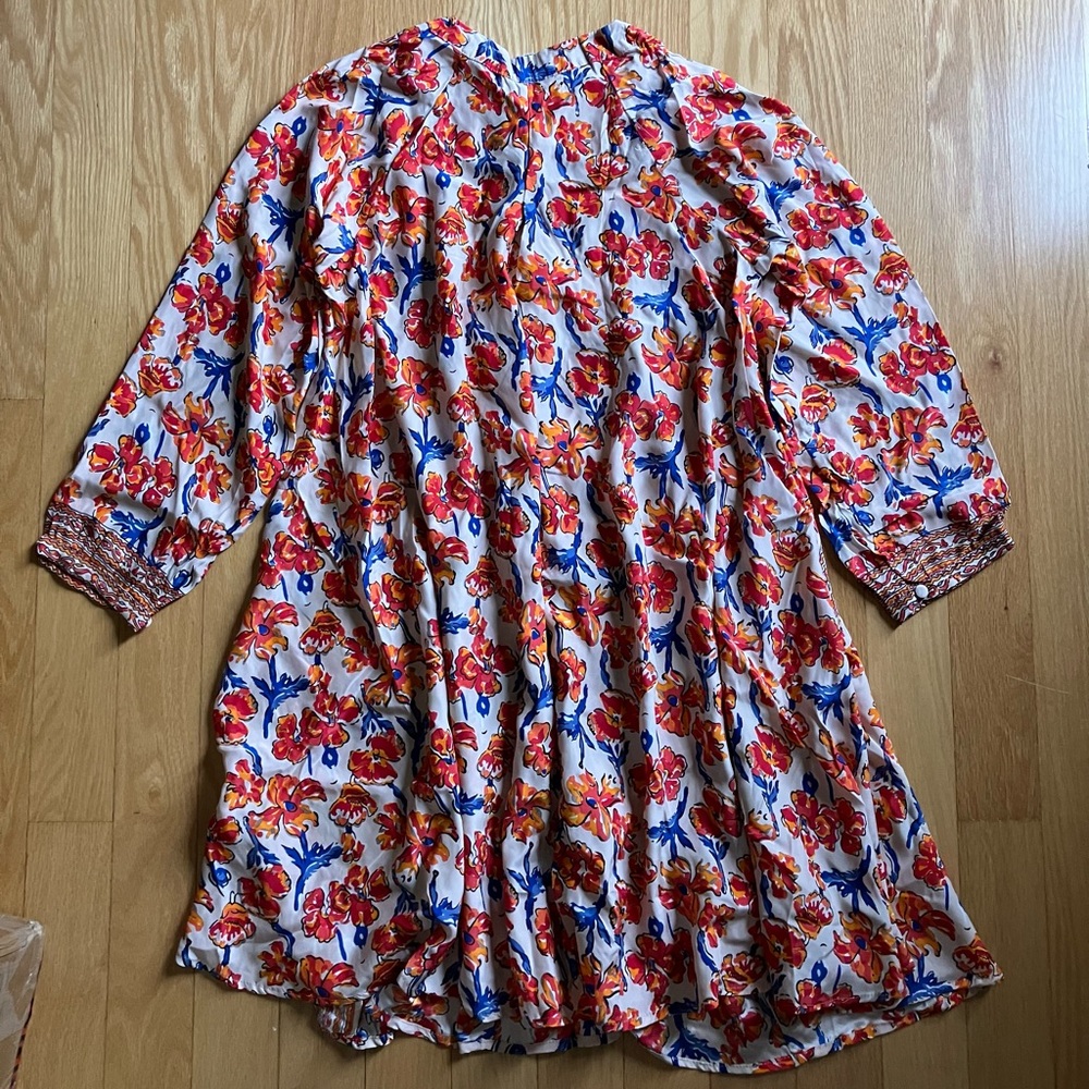 NWT Natalie Martin Silk Short Fiore Dress in Clementine S - Picture 7 of 9